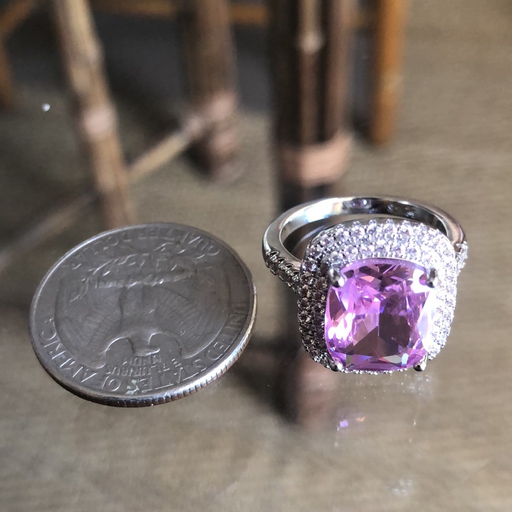 Sterling Silver Pink Sapphire Statement Ring - Picture 6 of 6